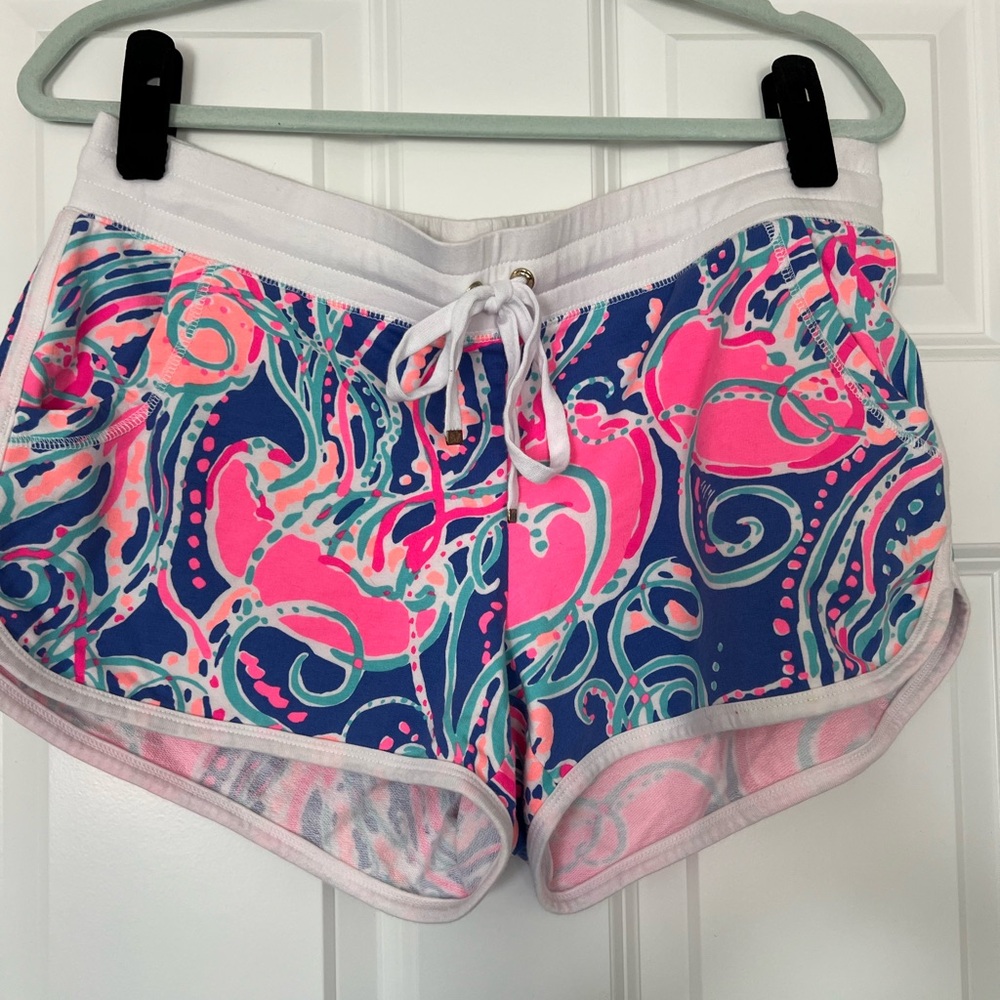 EUC Lilly Pulitzer Chrissy beach shorts size L Jellies be jammin